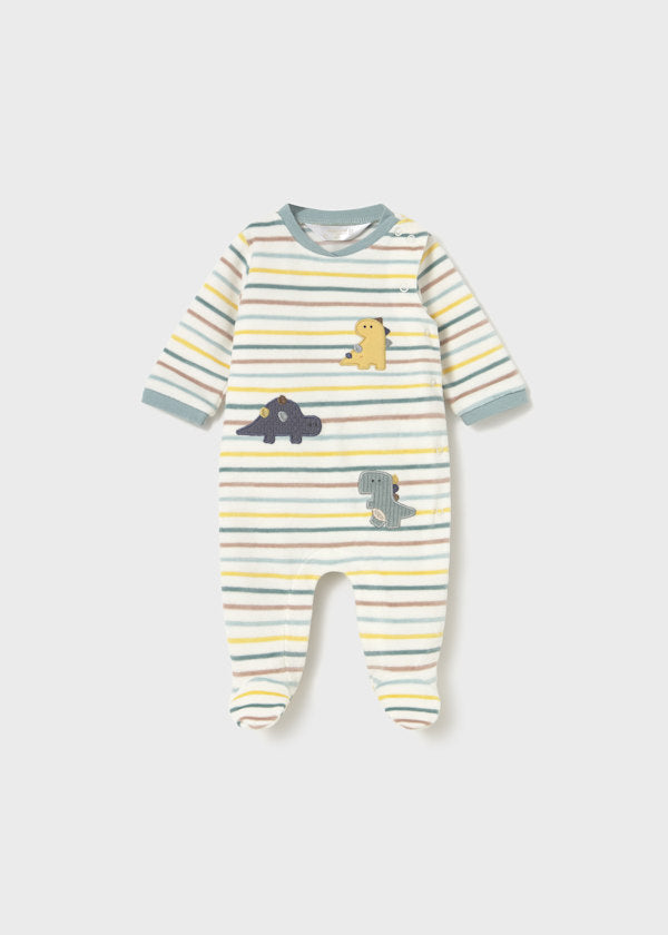 Mayoral Baby Boy Stripe Dino Romper