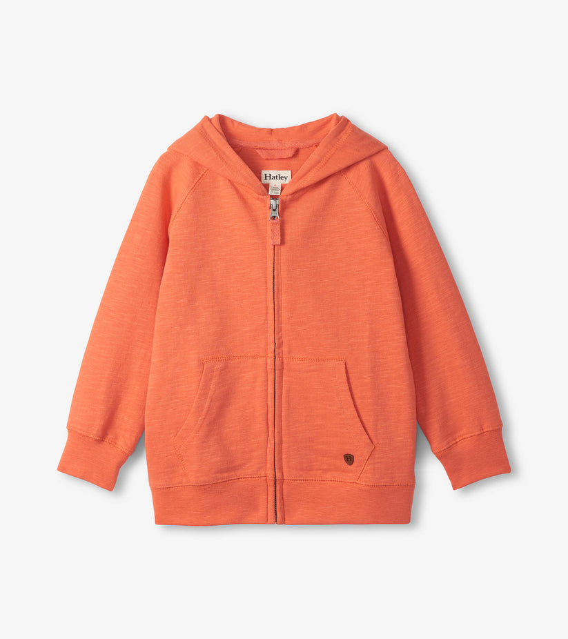 Hatley Boys Flaming Orange Zip Hoodie