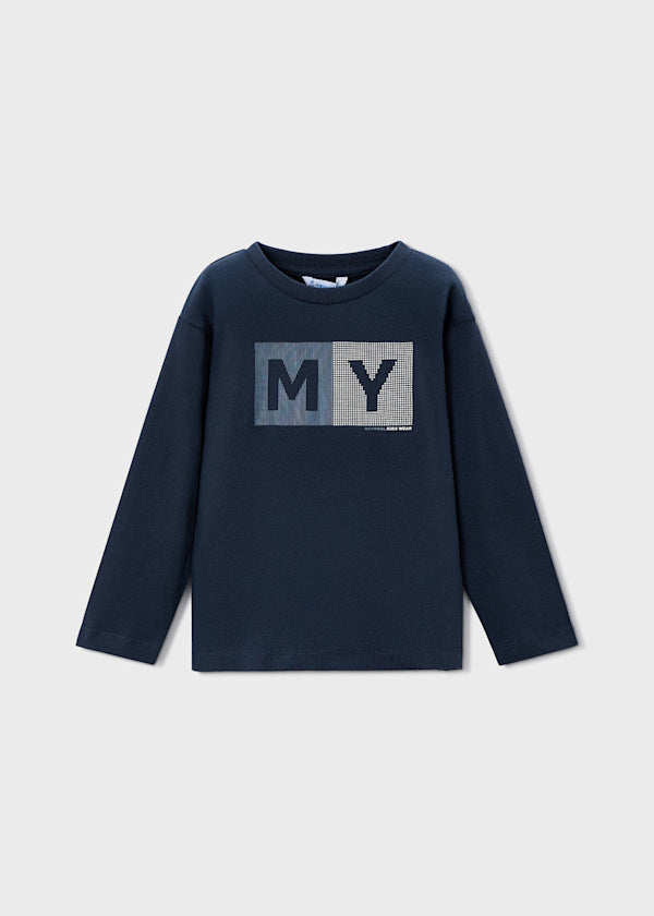 Mayoral Boys Long Sleeve Navy Top 173 086
