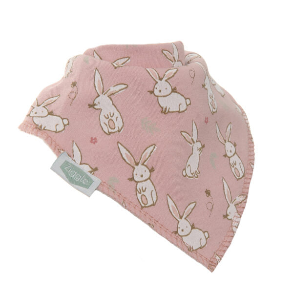Ziggle Baby Pink Bunnies Bib