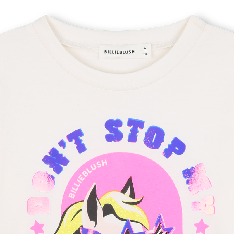 Billieblush Girls Ivory Long Sleeve Foil Print Top ZU21423