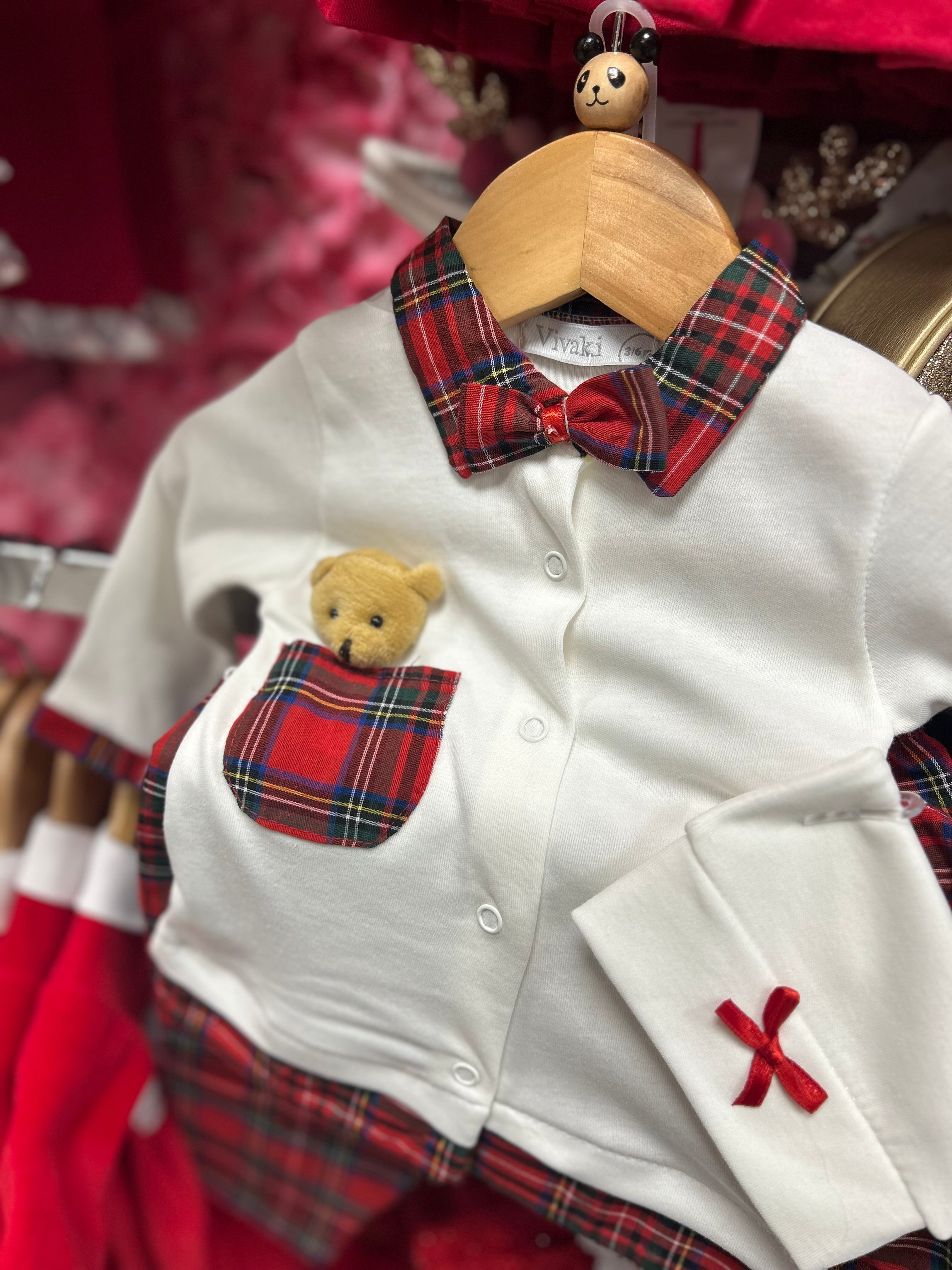 Baby Boy Tartan Teddy Outfit