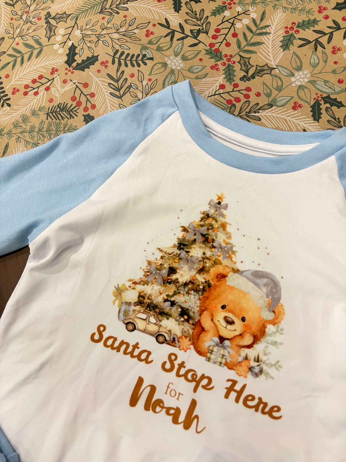 Personalised Blue Christmas Pyjamas