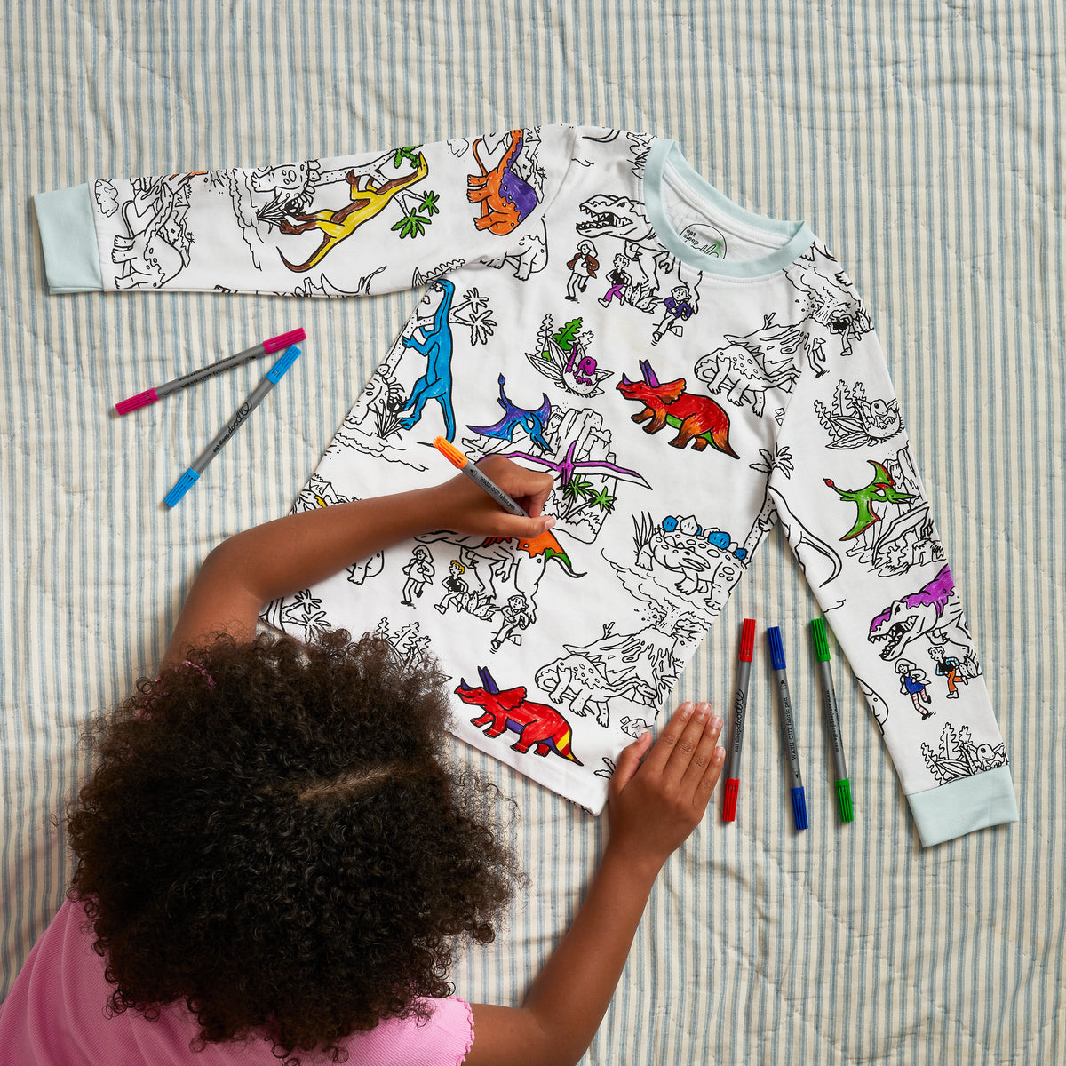 Dinosaur Colour In Cotton Pyjamas
