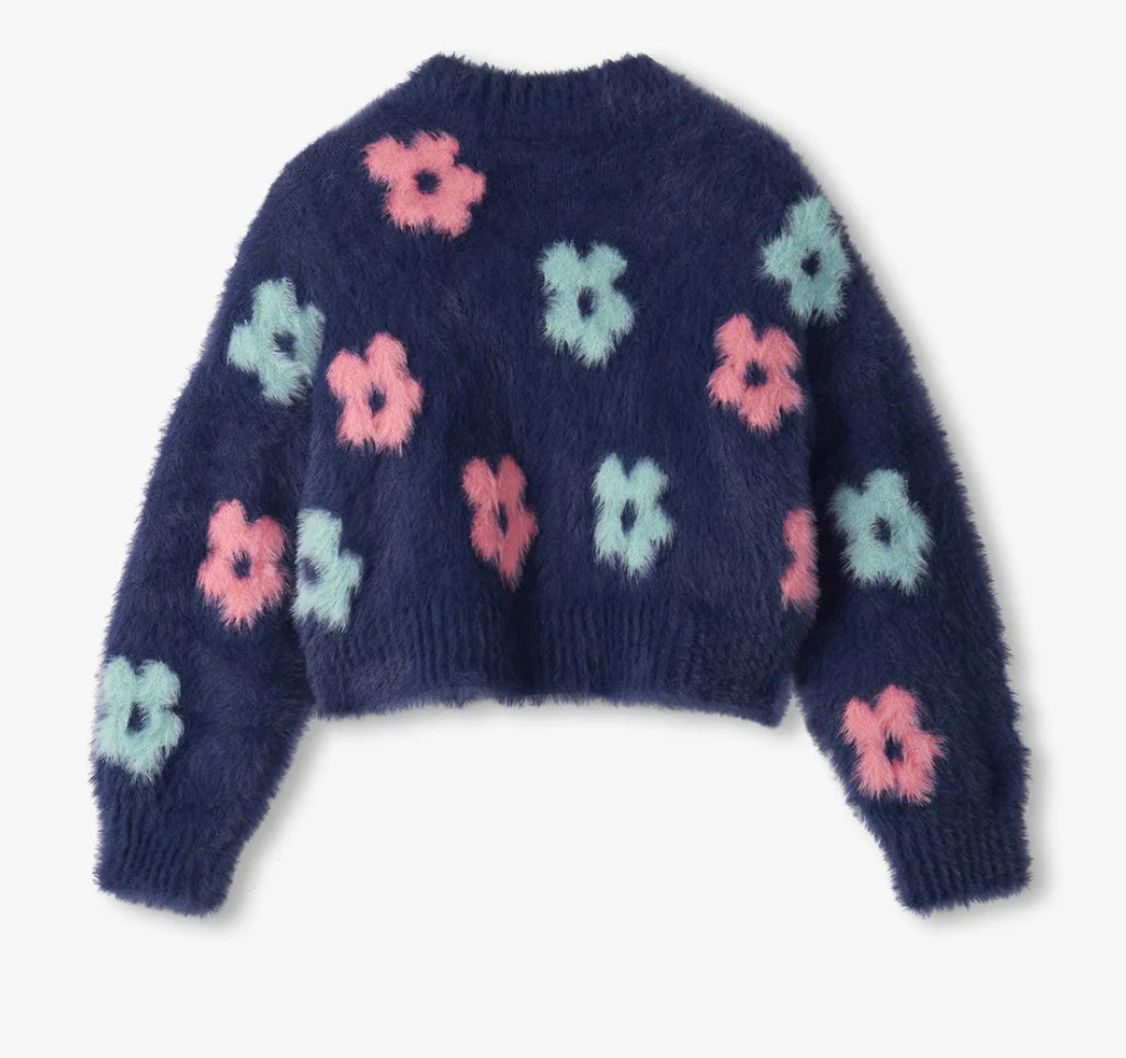 Hatley Girls Navy Floral Cardigan