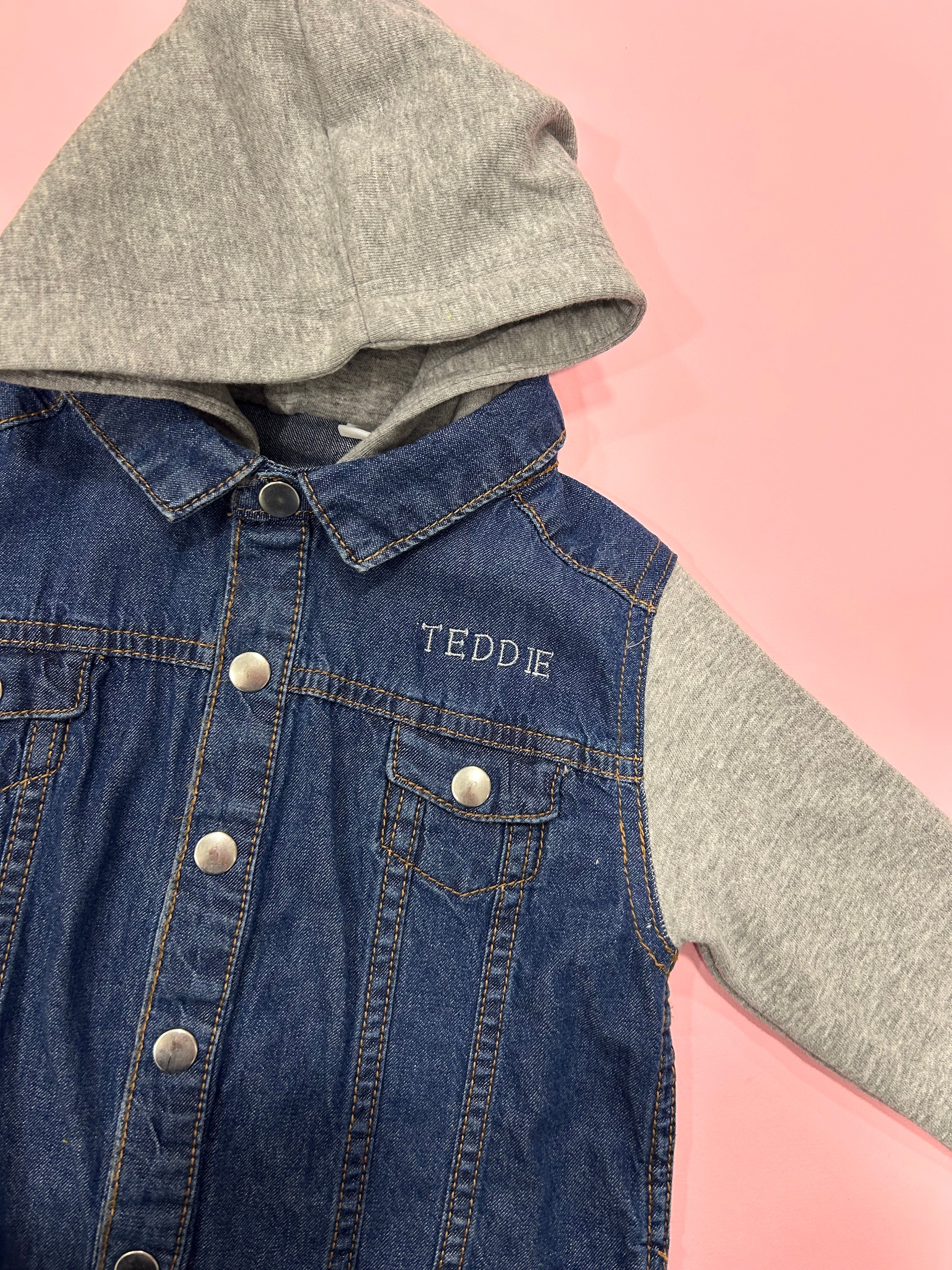 *NEW* Boys Personalised Hooded Denim Jacket