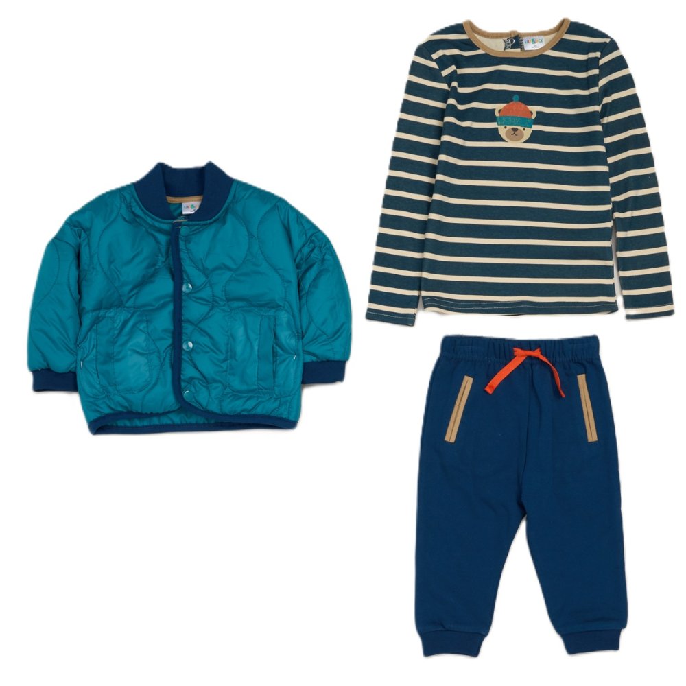 Younger Boys 3 Piece Teal Jacket Set