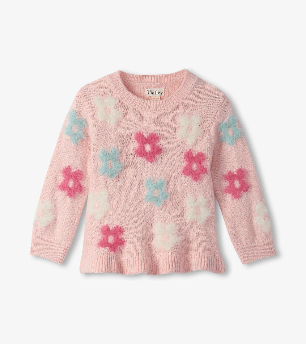 Hatley Younger Girls Coral Floral Knit Sweater