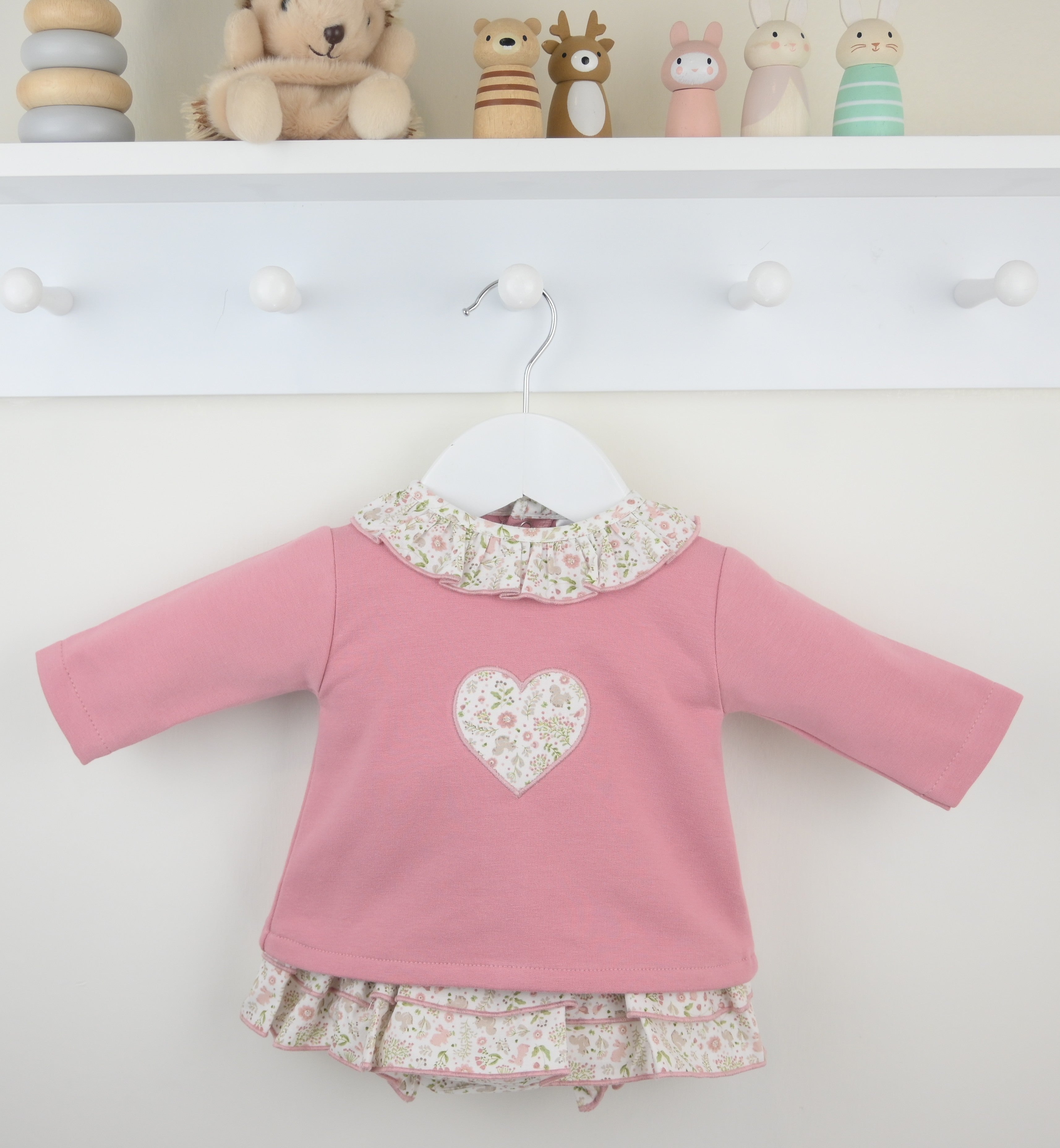 Baby Girl Dusky Pink Floral 2 Piece Outfit