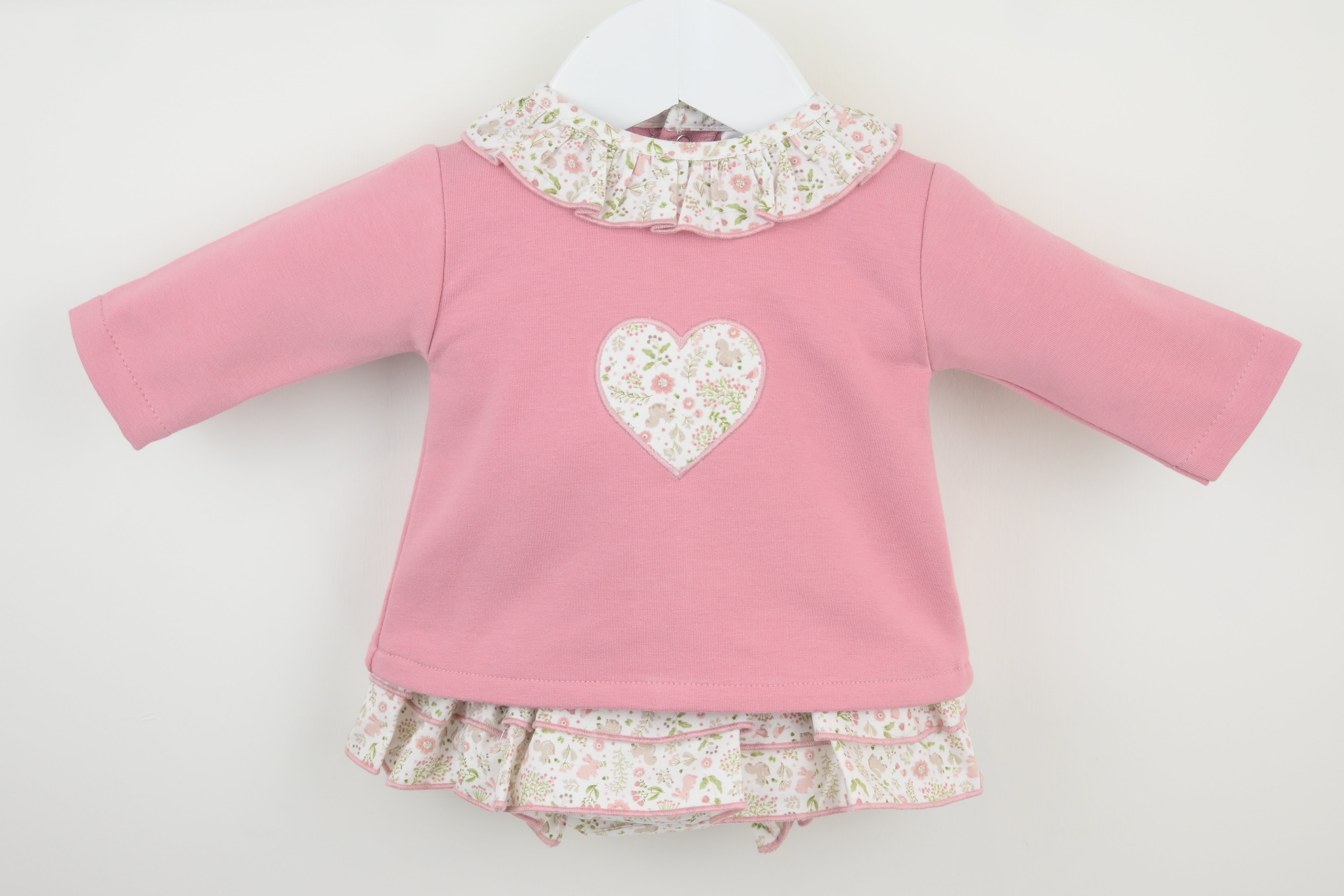 Baby Girl Dusky Pink Floral 2 Piece Outfit