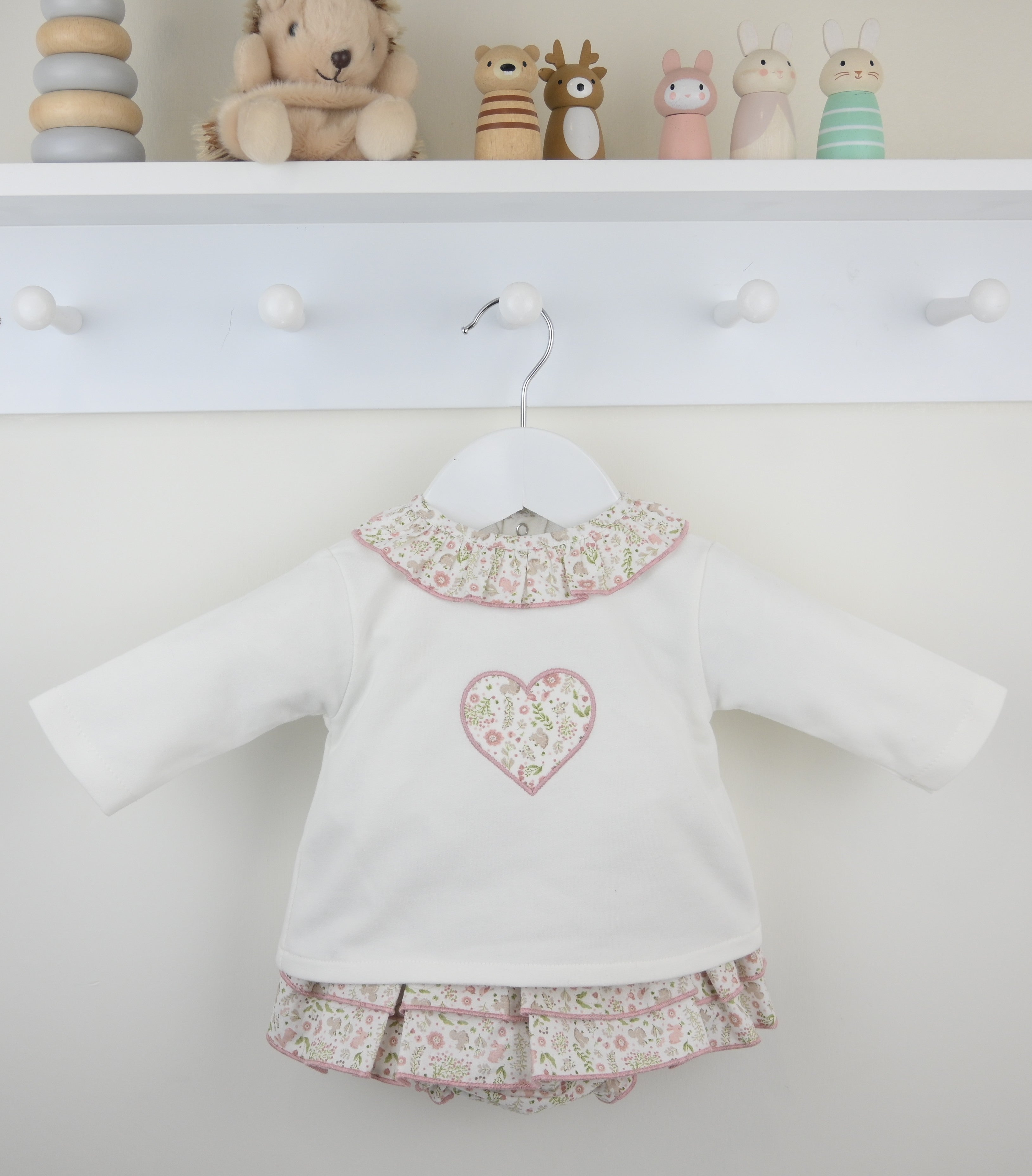 Baby Girl Ivory Floral 2 Piece Outfit