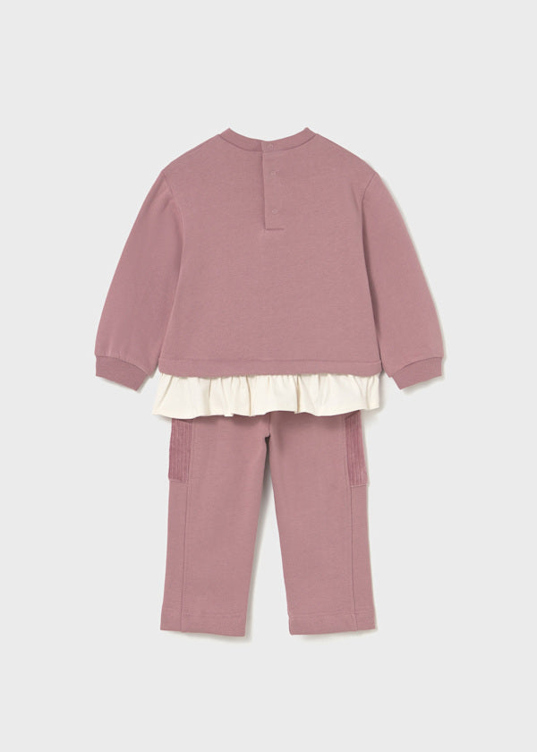 Mayoral Baby Girls Dusky Pink Bear Outfit 2843
