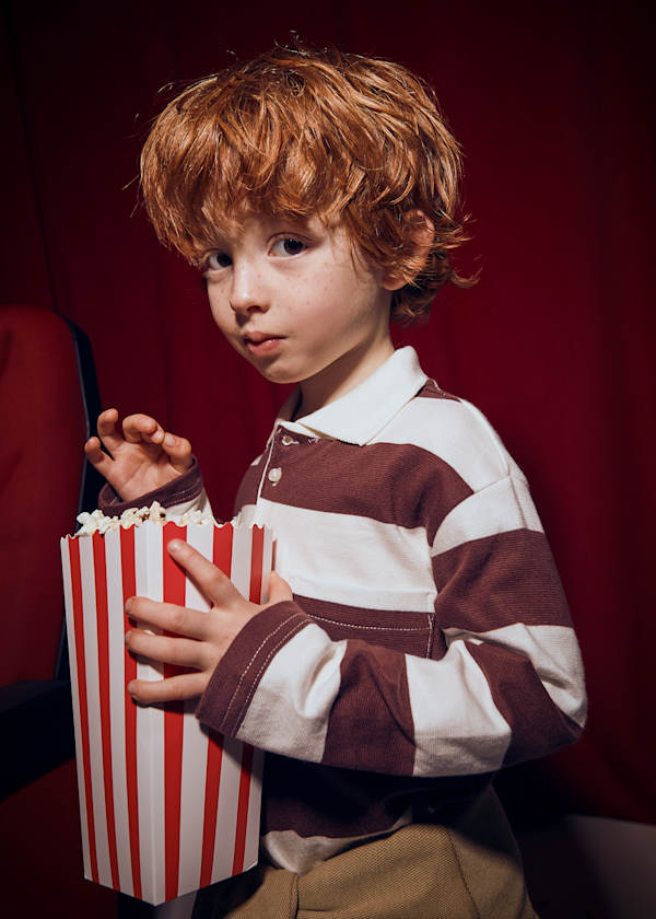 Mayoral Boys Burgundy Stripe Long Sleeve Polo