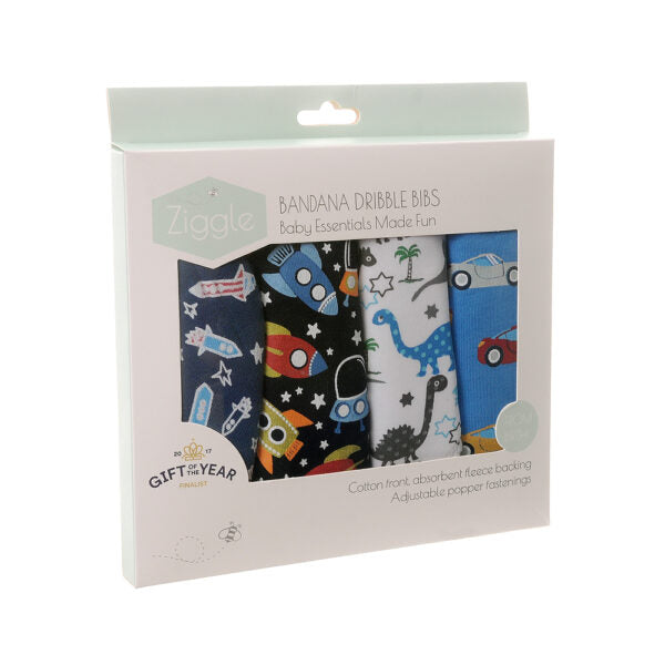 Ziggle Bibs “Boysterous” 4 Pack