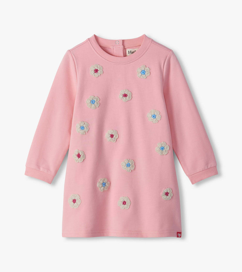 Hatley Younger Girls Pink Crochet Floral Dress