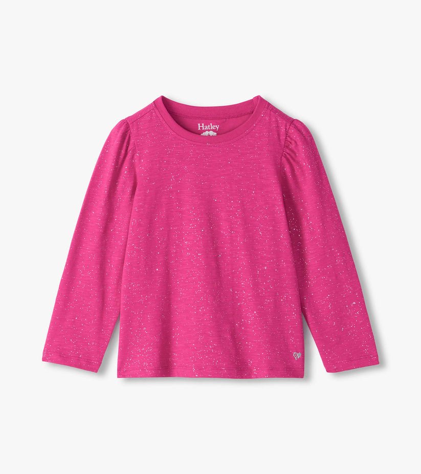 Hatley Girls Very Berry Long Sleeve Sparkle Top