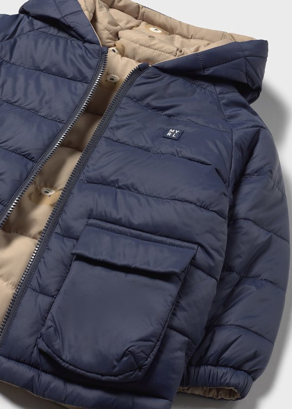 Mayoral Baby Boy Navy Bear Reversible Coat 2420