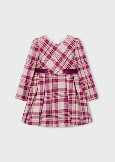 Mayoral Girls Raspberry Check Dress