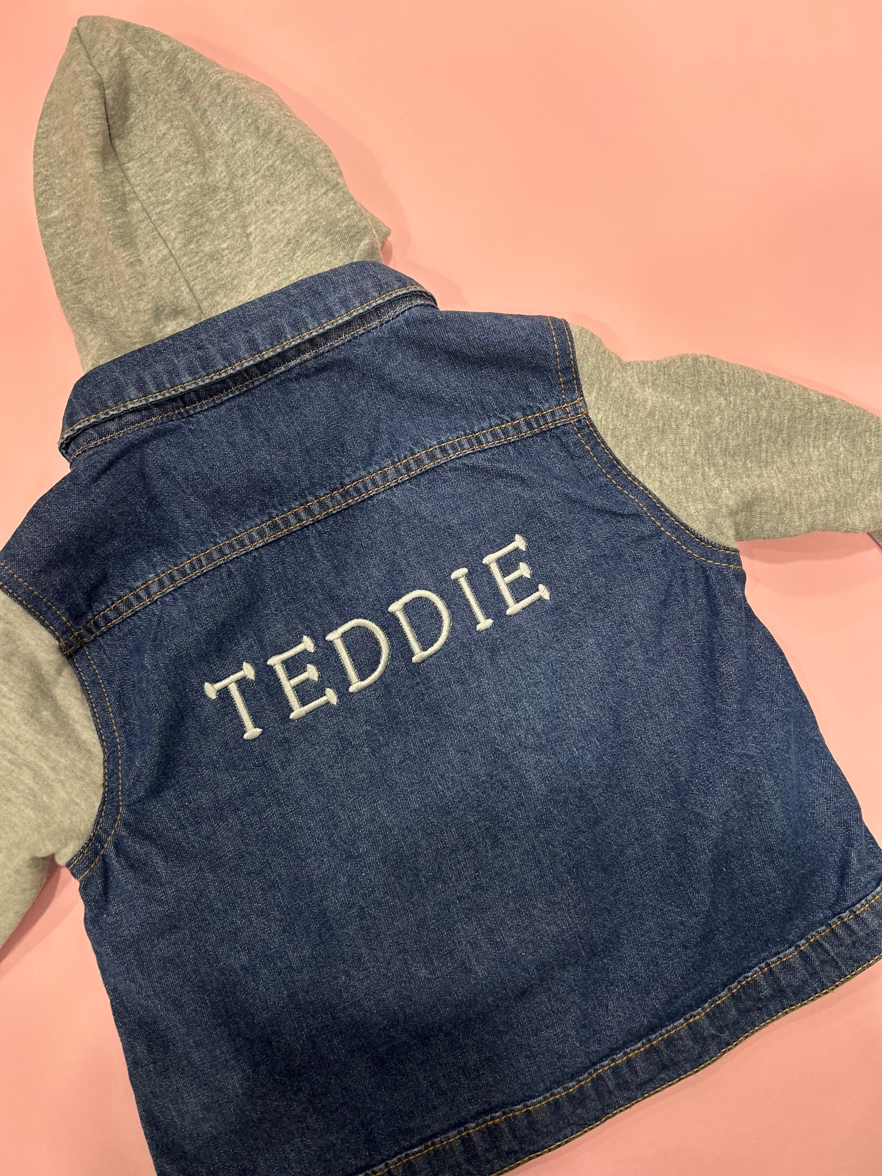 *NEW* Boys Personalised Hooded Denim Jacket