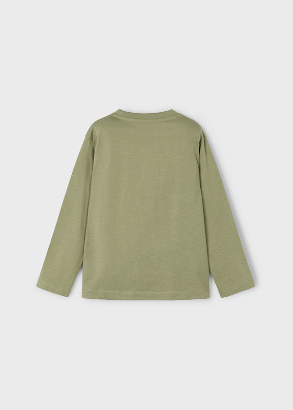 Mayoral Boys Long Sleeve Green Team Top
