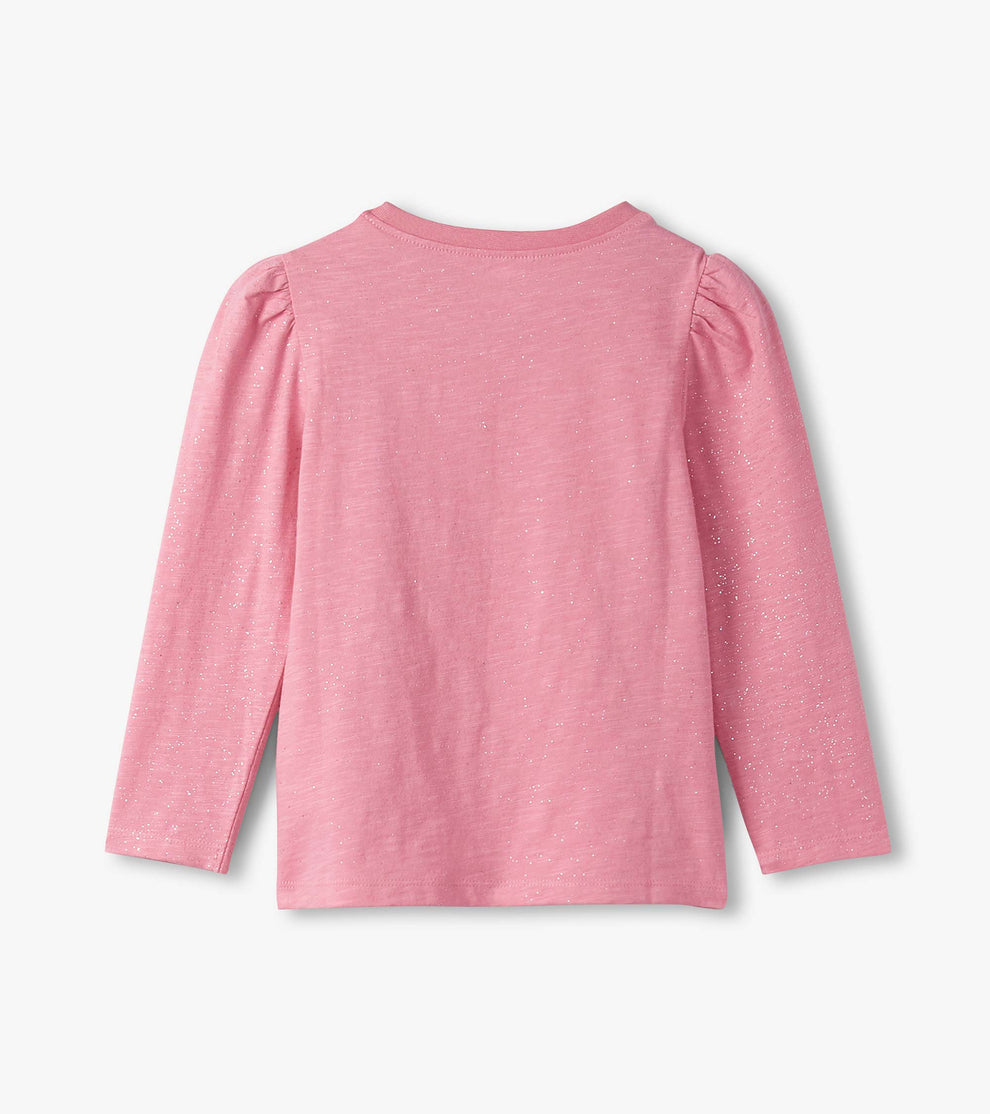 Hatley Girls Pink Sparkle Long Sleeve Tee