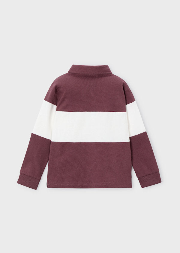 Mayoral Boys Plum Colour Block Polo 4121