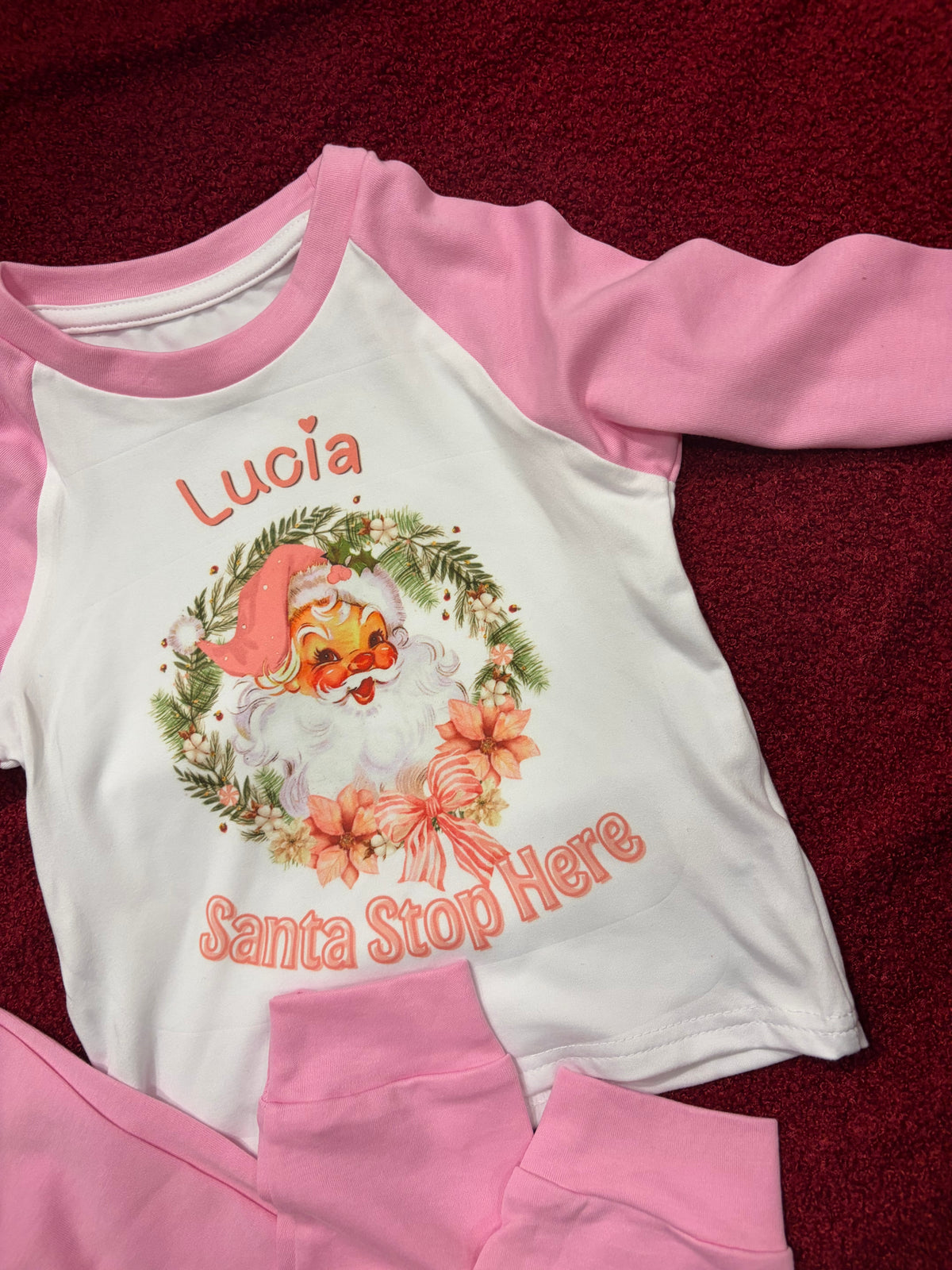 Personalised Pink Christmas Pyjamas