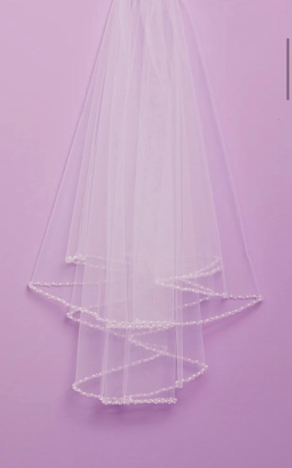 White Communion Pearl Veil- Celine