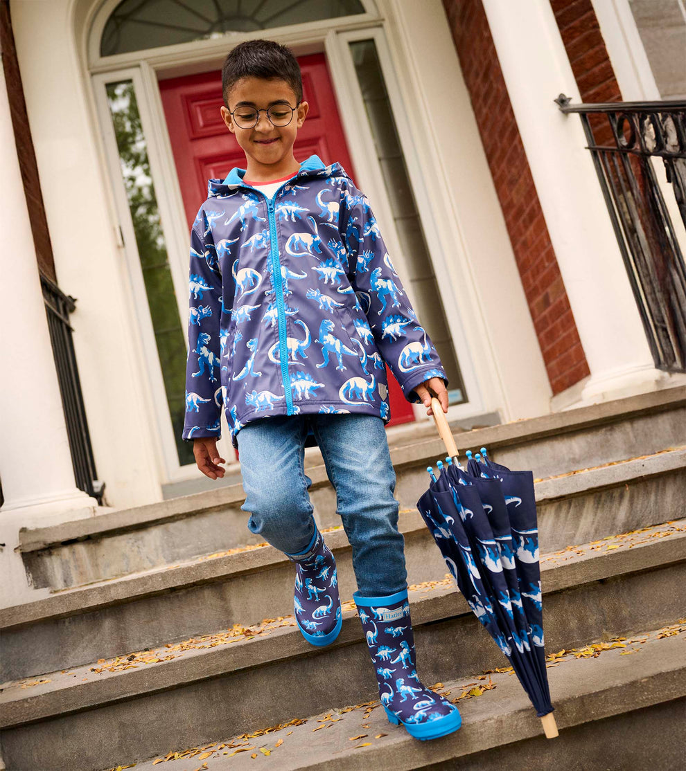 Hatley Boys Navy Dinosaur Colour Changing Coat