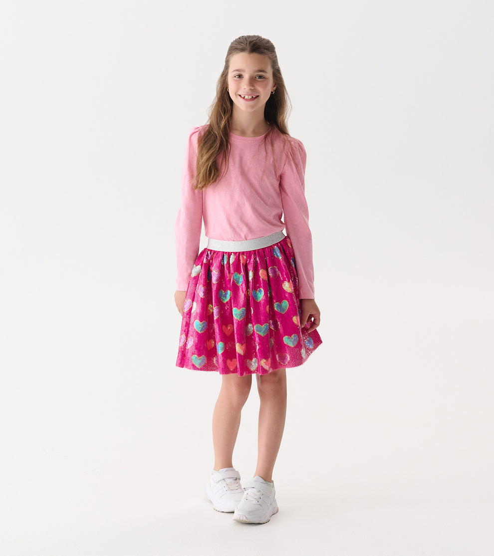 Hatley Girls Pink Sparkle Long Sleeve Tee