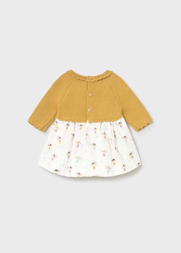Mayoral Baby Girls Ochre Knit Fairy Dress