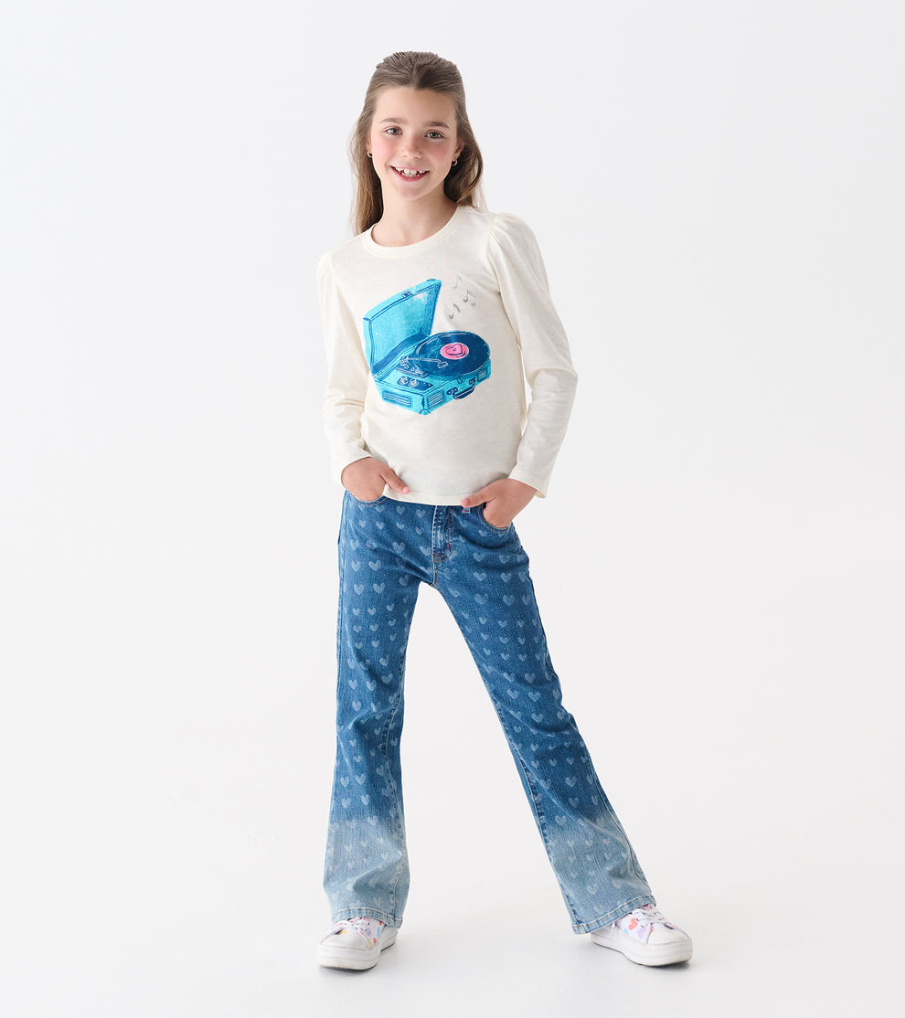 Hatley Girls Record Player Long Sleeve Tee
