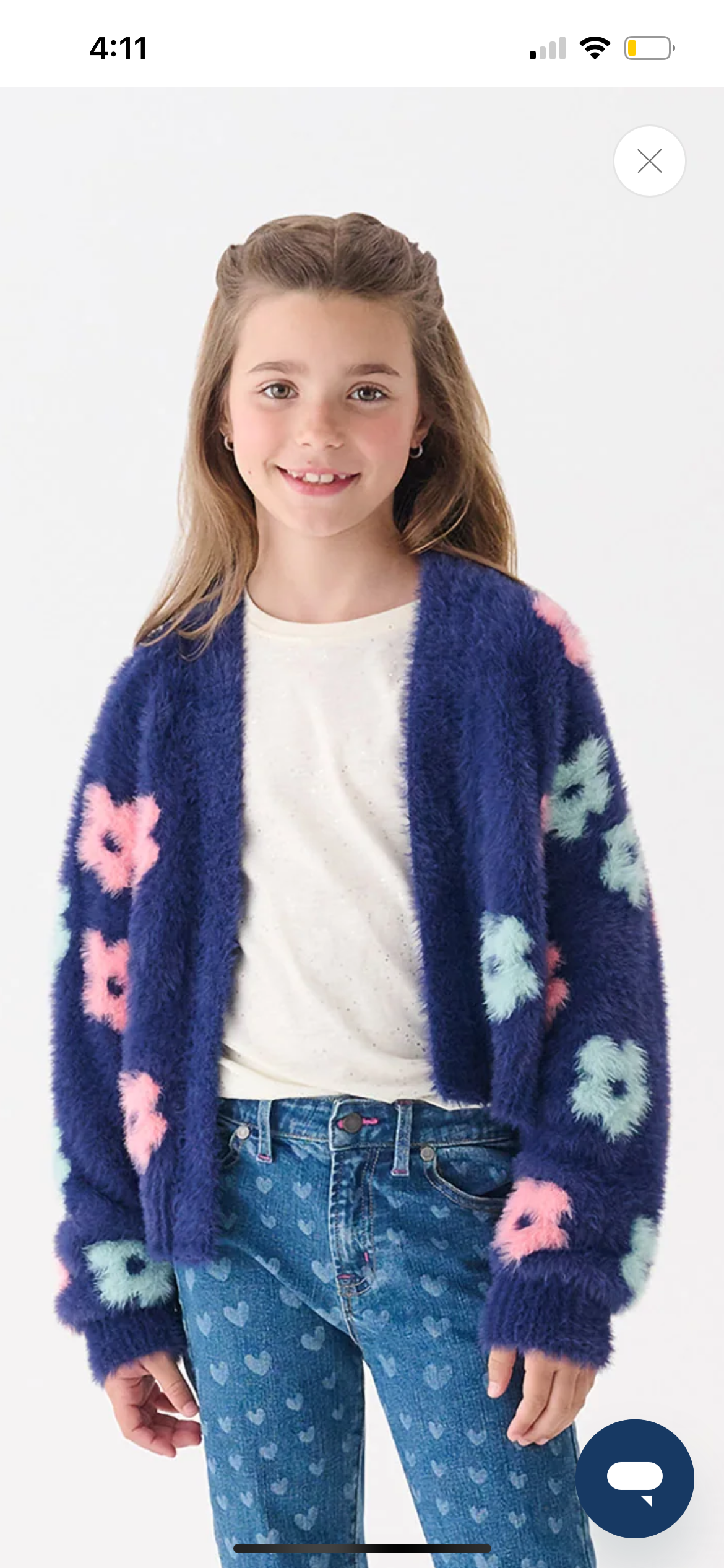Hatley Girls Navy Floral Cardigan