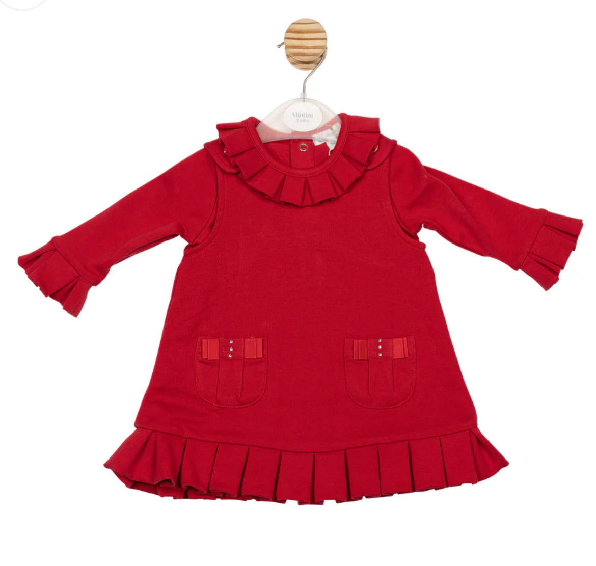 Girls Red Pinafore Dress