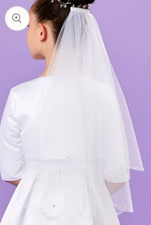 White Communion Veil- Enya 52cm
