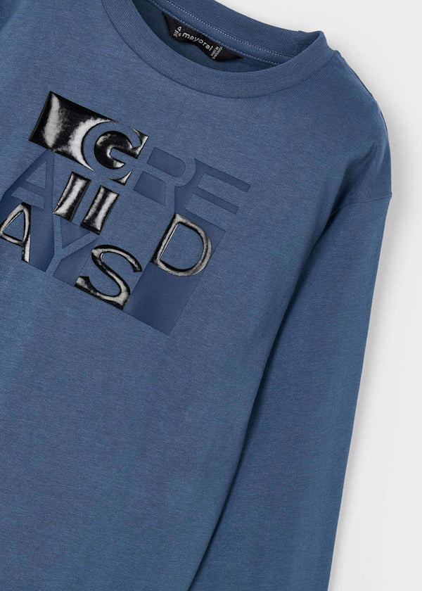 Mayoral Boys Long Sleeve Steele Blue Top