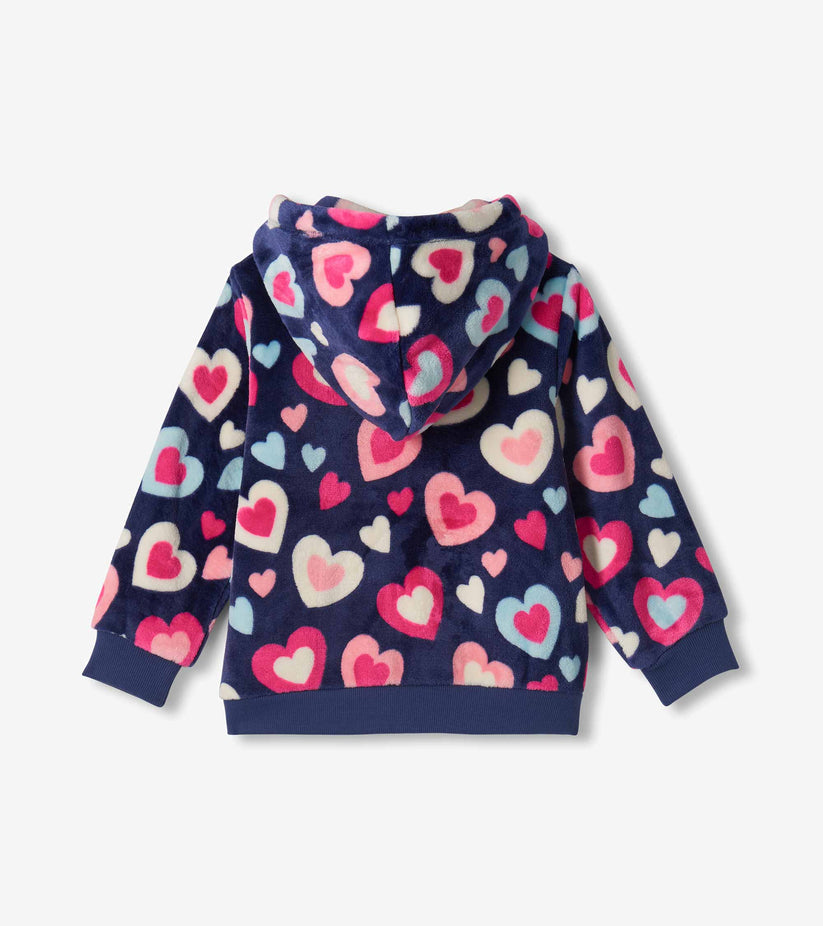 Hatley Girls Navy Hearts Fleece