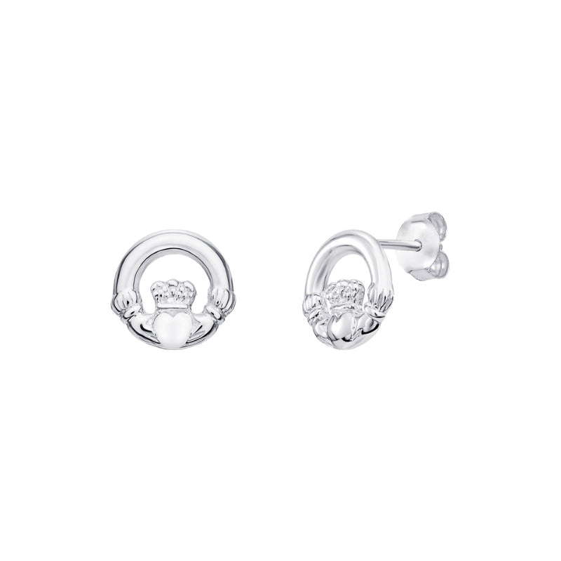 Sterling Silver Claddagh Stud Earrings