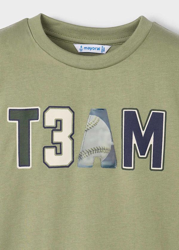 Mayoral Boys Long Sleeve Green Team Top