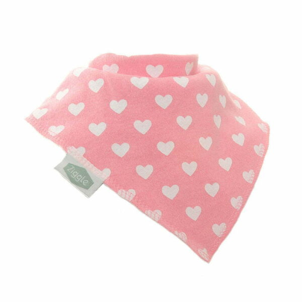 Ziggle Baby Pink Hearts Bib