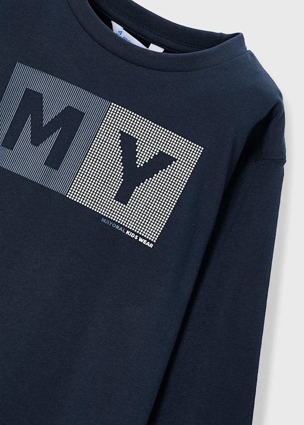 Mayoral Boys Long Sleeve Navy Top 173 086