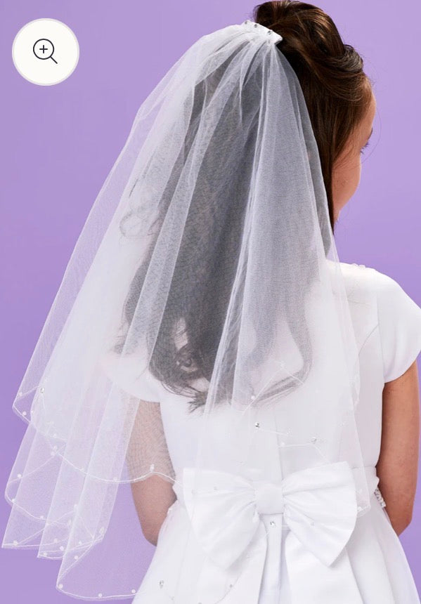 White Communion Veil- Enya 52cm