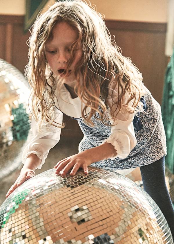Mayoral Girls Navy Tweed Pinafore Dress
