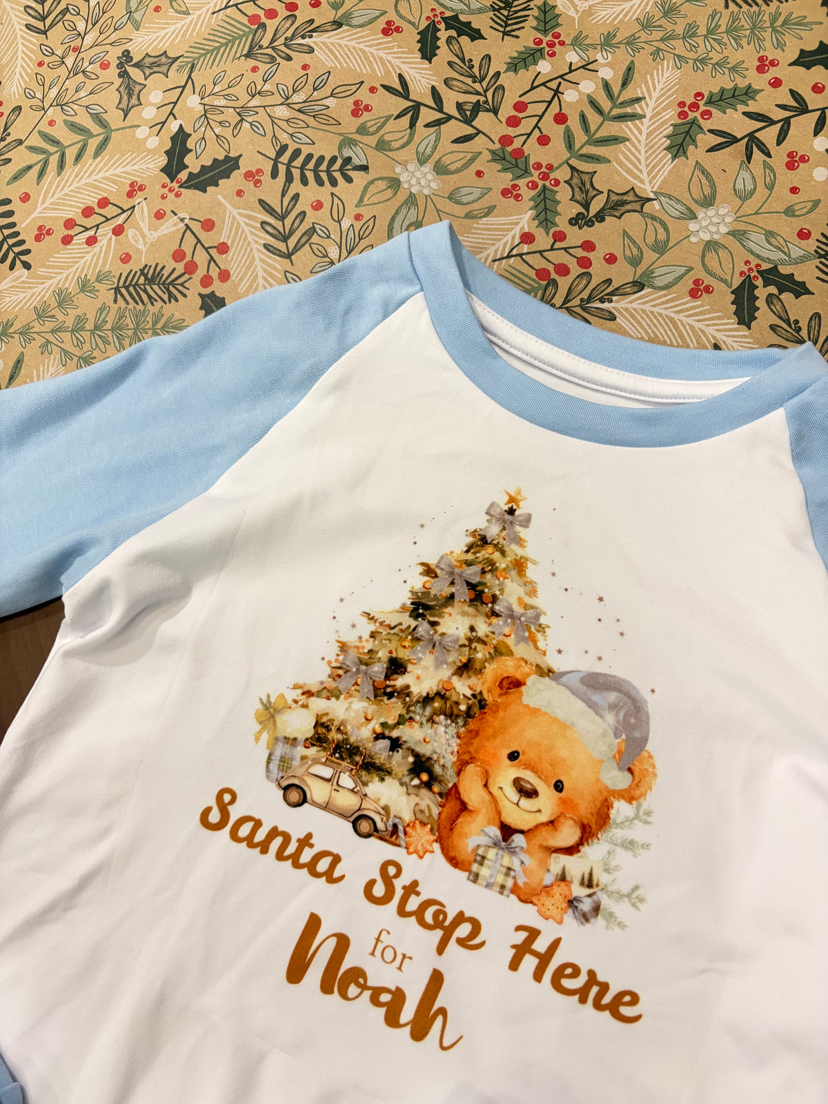 Personalised Blue Christmas Pyjamas