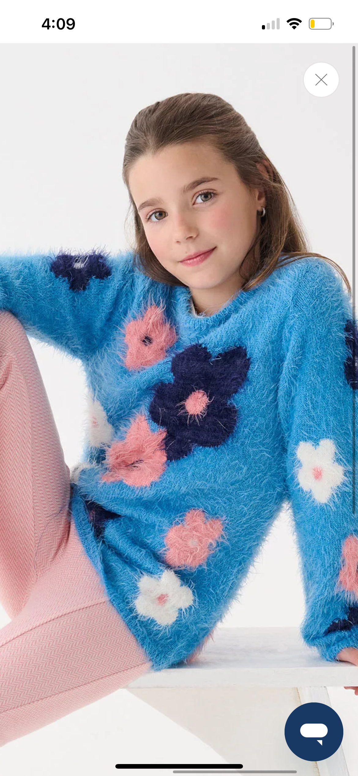 Hatley Girls Blue Floral Knit Jumper