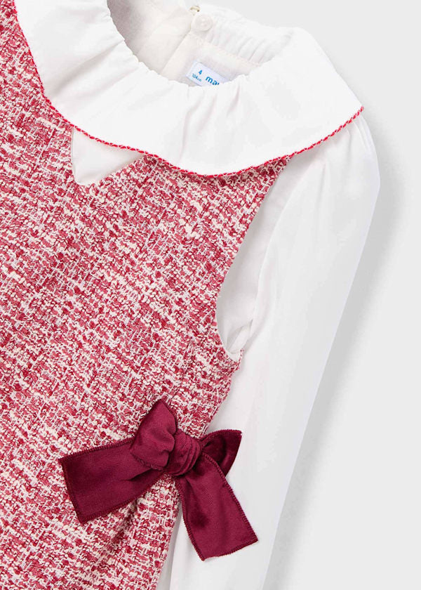 Mayoral Girls Cherry Tweed Pinafore Dress