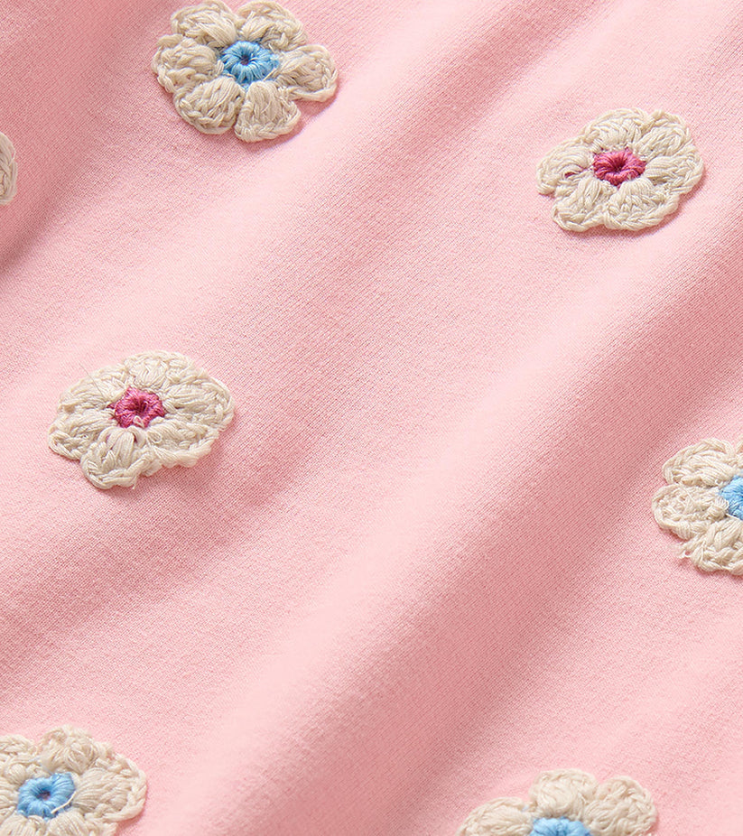 Hatley Younger Girls Pink Crochet Floral Dress