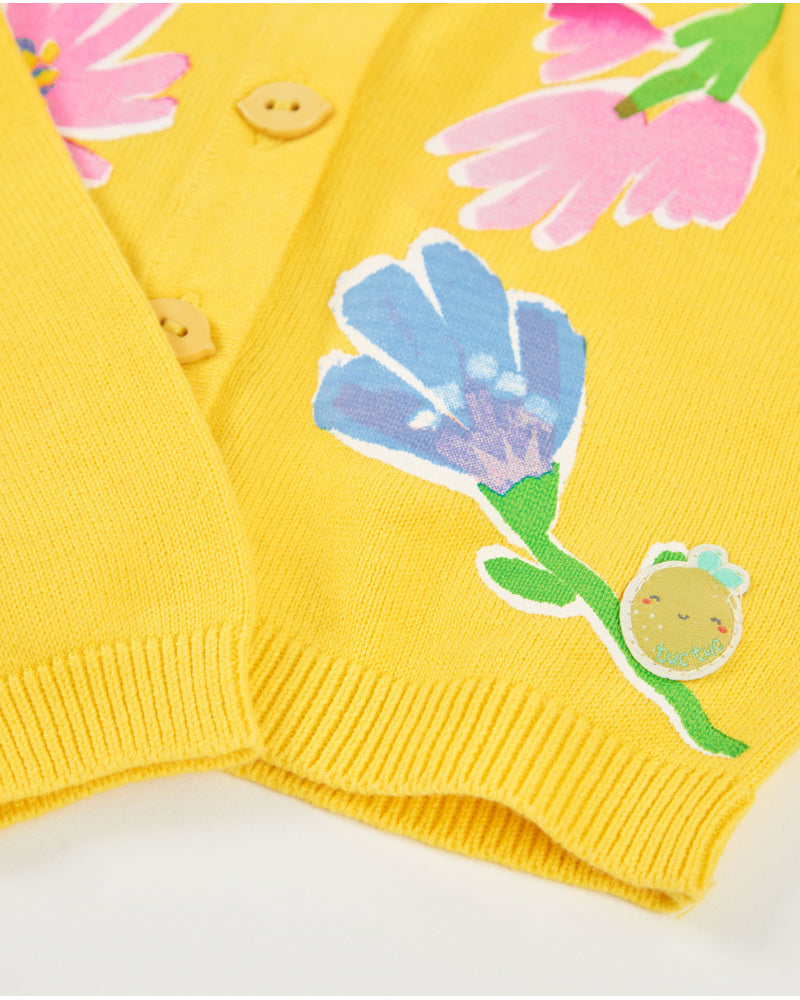 Tuc Tuc Girls Yellow Floral Cardigan