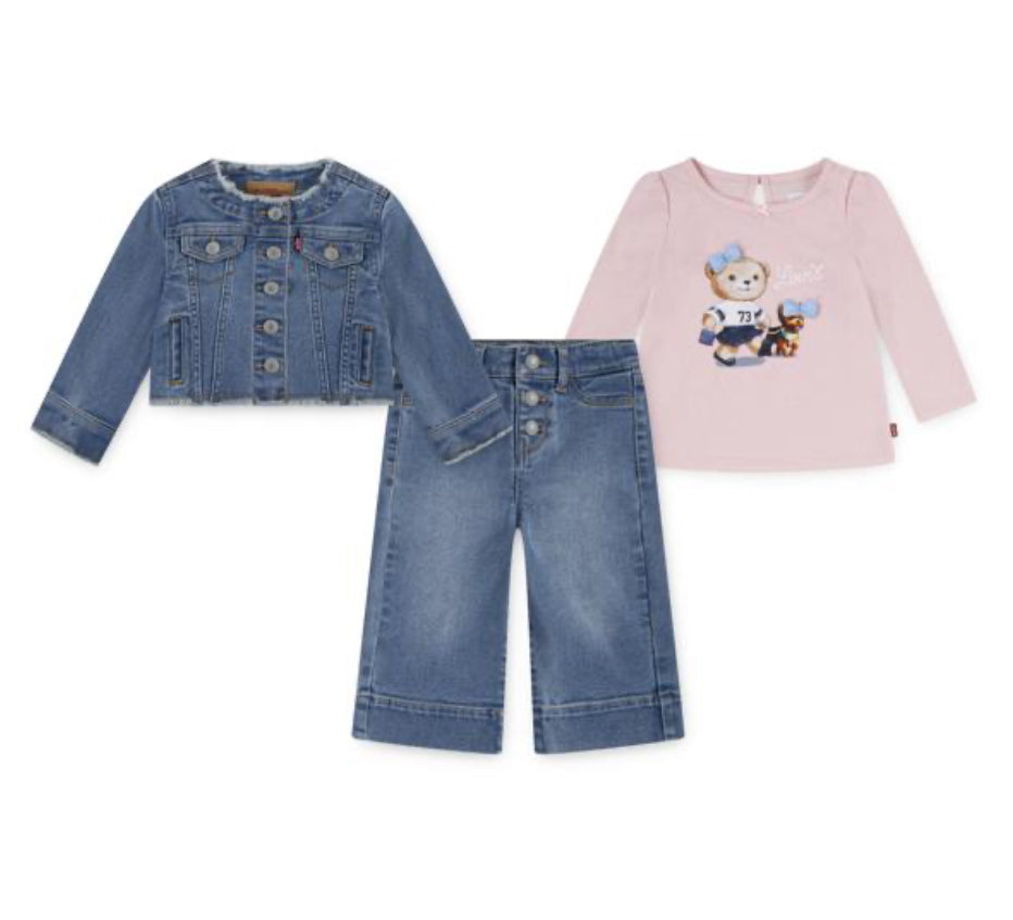 Levi’s Younger Girls 3 Piece Denim Outfit