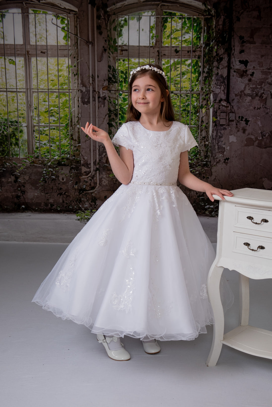 Sweetie Pie 4054 Communion Dress. Age 7 Tea Length